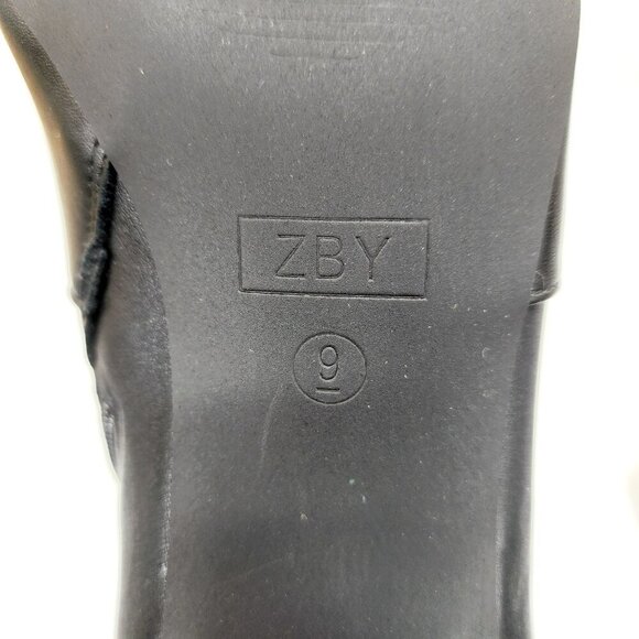 Womens Pointed Toe Ankle Boots Blocked Mid Heel Bow Side Faux Suede Chelsea 9 - Picture 2 of 16